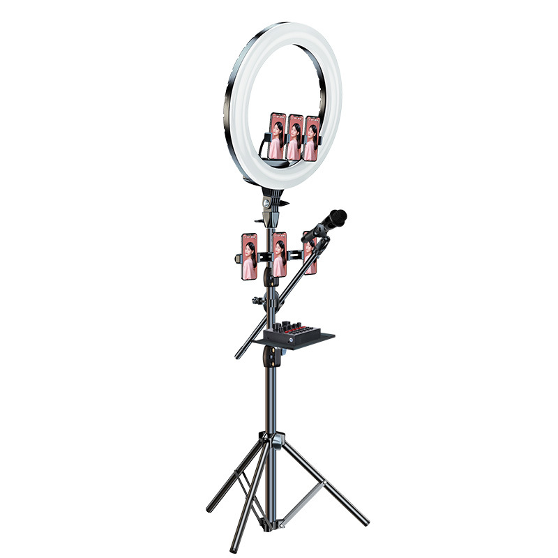 Photography Mobile Lighting - 18 Zoll Live-Stream-Aufnahmelicht Beleuchtung Handy-Livestream-Halterung Beauty-LED-Fotografie-Licht