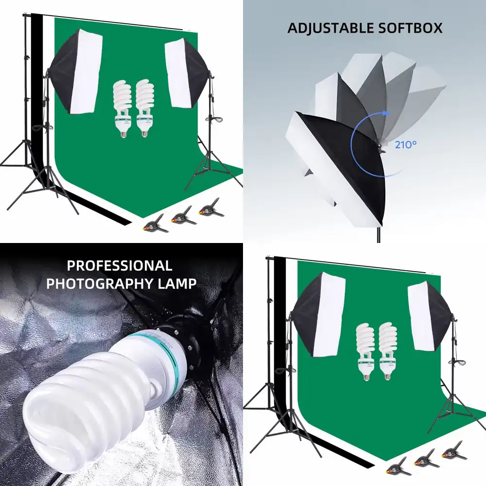 Photography Lighting Kit Portable - 1 Fotostudio-Ausrüstung 2,6*3m Hintergrundständer Fotografie-Hintergrundset Softbox