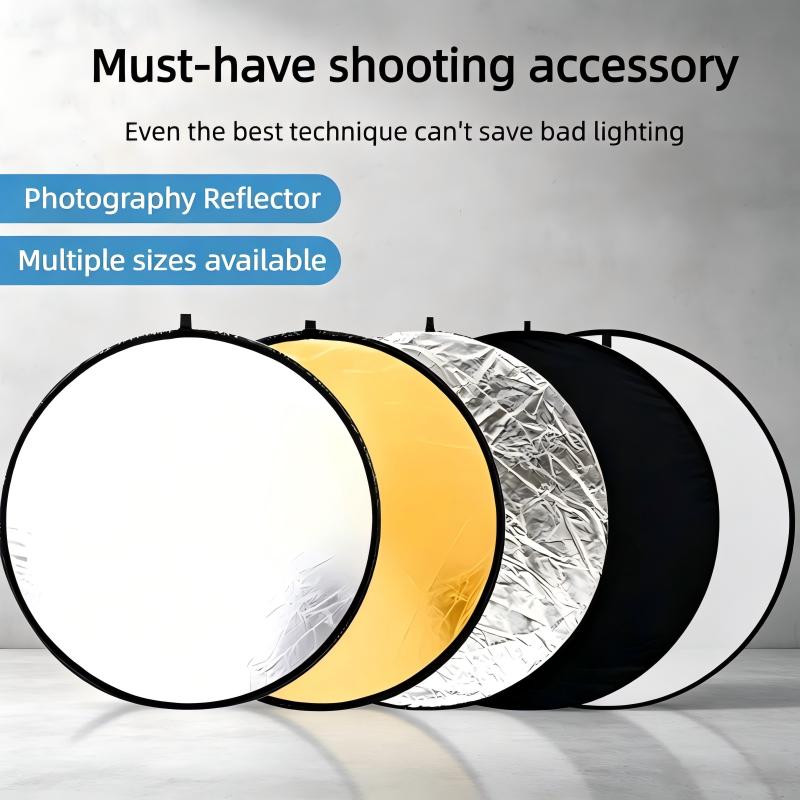 Photography Lighting Kit Portable - Fotoreflektor 2-in-1 Lichtreflektorplatte, zusammenklappbar, tragbar, runde